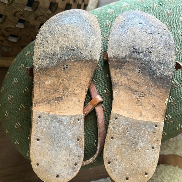 K Jacques St Tropez Leather Gladiator Crisscross Ankle Strap Flat Sz 39 / 8 - Picture 5 of 5